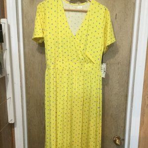 NWT 41 Hawthorn yellow floral maxi dress size large